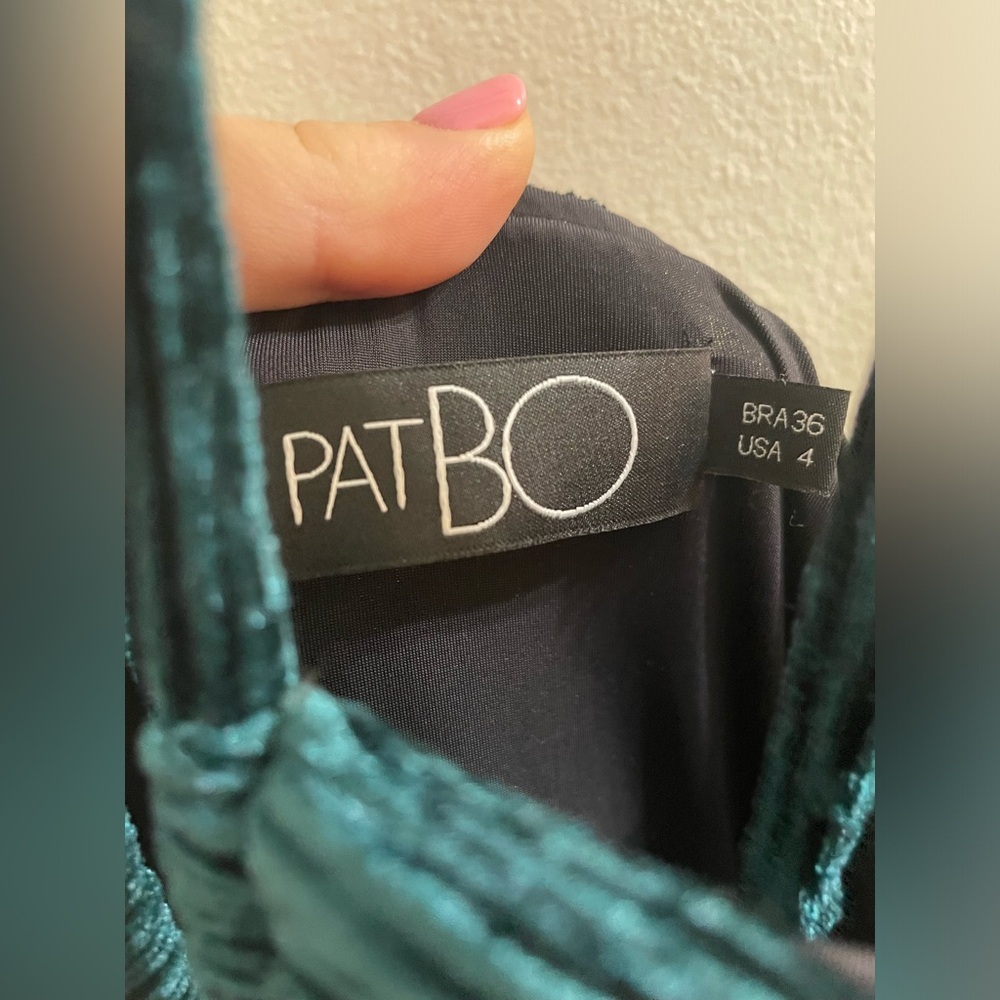 Brand New PatBO Textured Velvet Lace-Up Dress in Prussian Green Size 4 - Picture 16 of 16